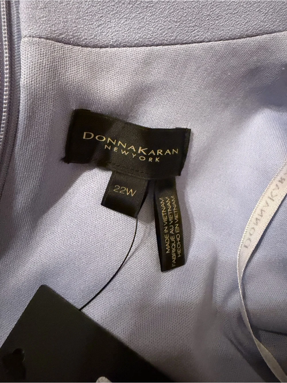 Donna Karan Light Blue Dress with Brown Belt and Gold Buckle